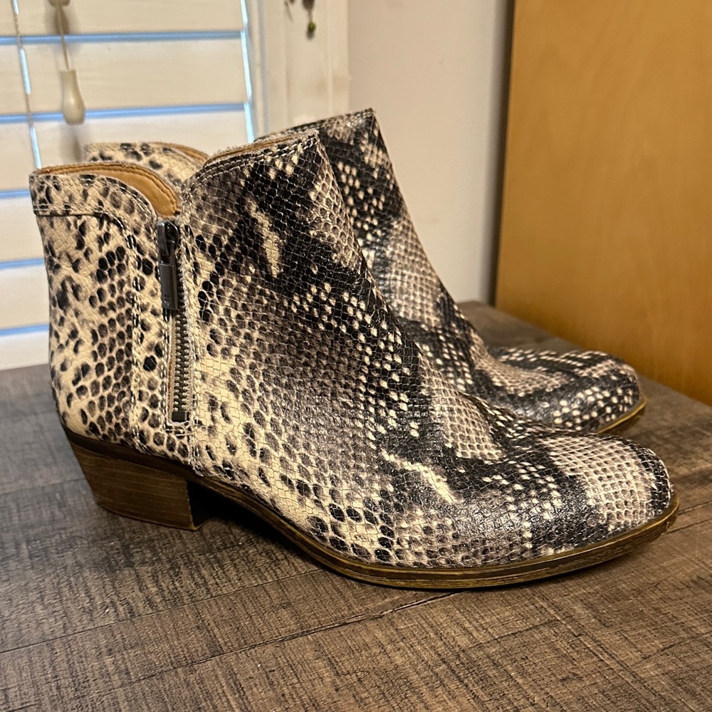 Lucky Brand Snakeskin Pattern Ankle Booties